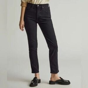 NEW Everlane Women's 33 Crop The Original Cheeky Jean Tumbled Black High Rise